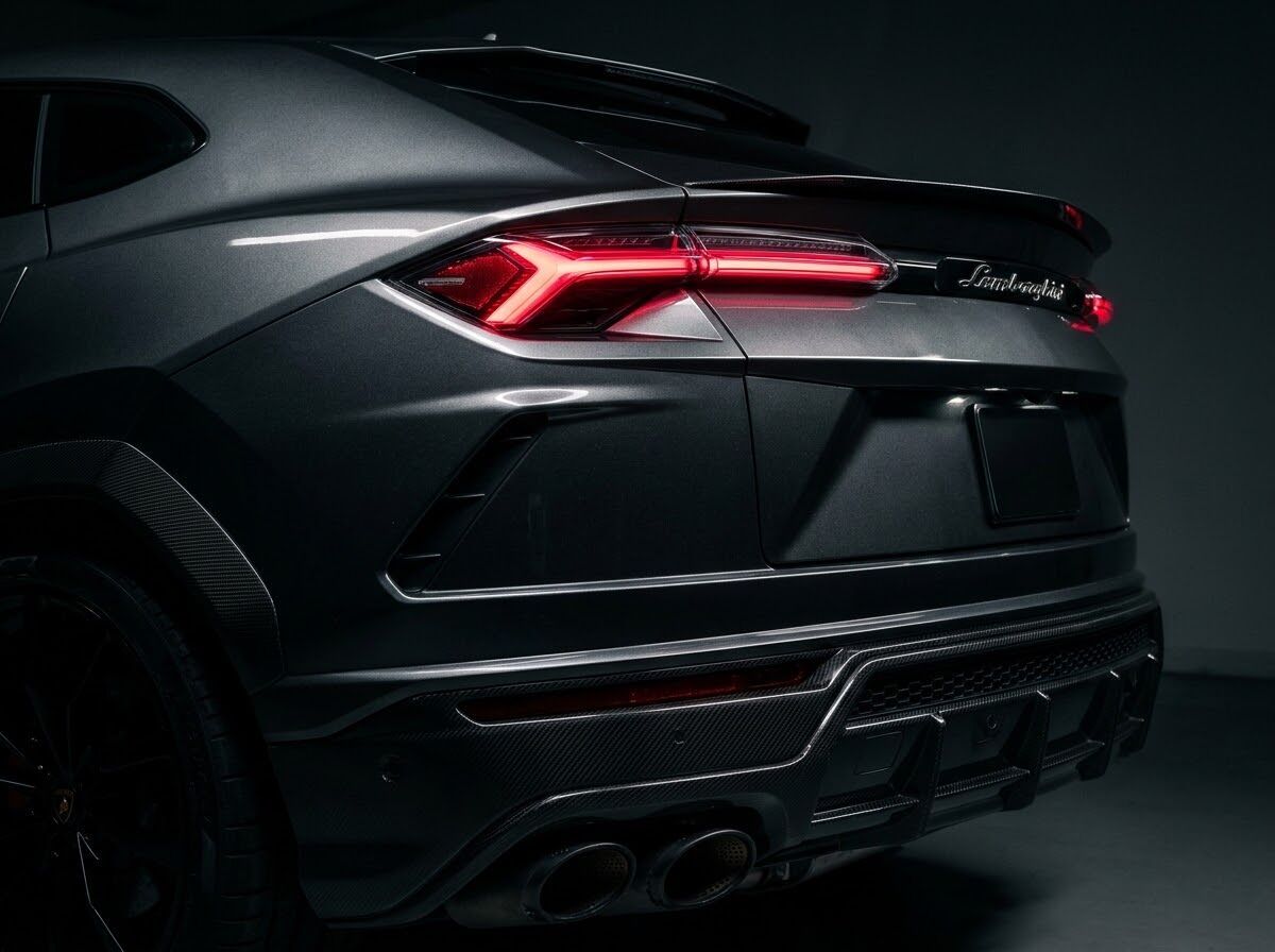 Lanternas traseiras de um Lamborghini Urus escuro